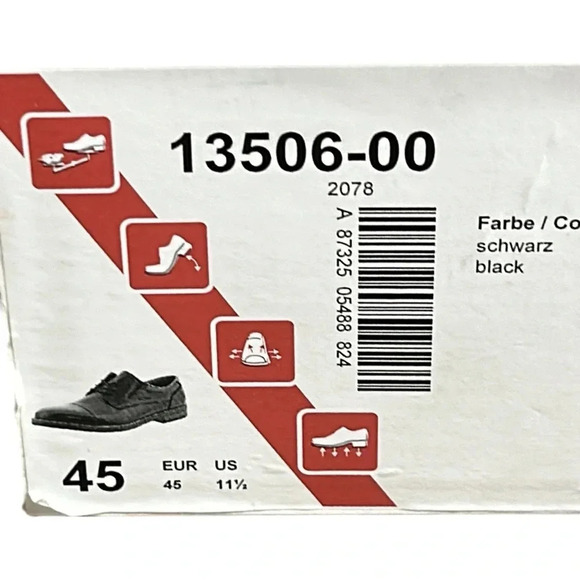 Rieker men shoes,black,NEW,leather cap Oxford size  11.5, reg 170$ - Picture 10 of 15